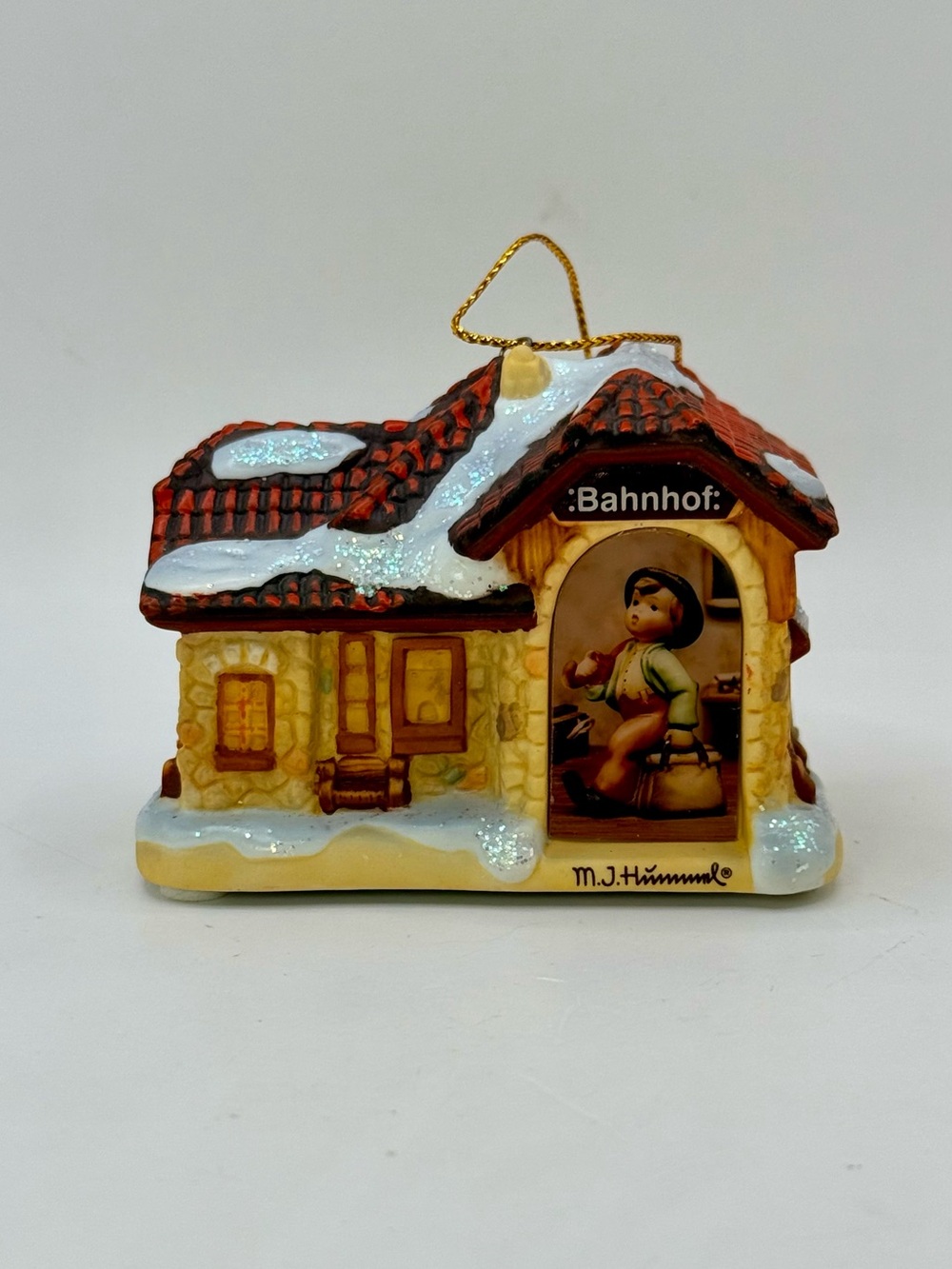 Hummel “All Aboard” Bahnhof Miniature House Train Station Christmas Ornament